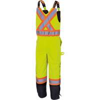 5041BB Waterproof Quilted Bib Pants, Polyester, Large, High Visibility Lime-Yellow Helyx Safety & Industrial Supplies