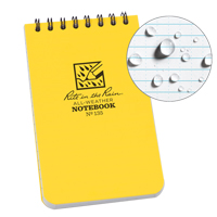 Carnet de notes de poche &agrave; spirale, Couverture souple, Jaune, 100 Pages, 3" , 5"  Helyx Safety & Industrial Supplies