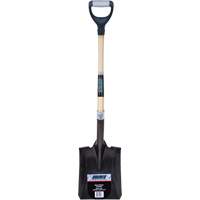 Heavy-Duty Square Shovel, Hardwood, Carbon Steel Blade, D-Grip Handle, 30" Long Helyx Safety & Industrial Supplies