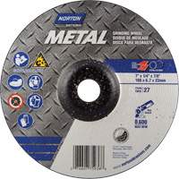 Meules &agrave; moyeu d&eacute;port&eacute; en m&eacute;tal, 7" x 1/4", Arbre 7/8", Oxyde d'aluminium, Type 27 Helyx Safety & Industrial Supplies