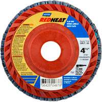 Disques &agrave; lamelles en plastique Red Heat, 4-1/2" x 7/8", Type 27, Grain 40, C&eacute;ramique d'alumine Helyx Safety & Industrial Supplies