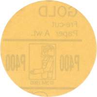 Gold Hookit Disc, 3" Dia., P400 Grit, Aluminum Oxide, C-Weight Helyx Safety & Industrial Supplies