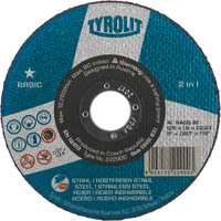 Basic 2 In 1 Cut-Off Wheel, 4-1/2" x 1/16", 7/8" Arbor, Type 1, Aluminum Oxide, 13300 RPM Helyx Safety & Industrial Supplies