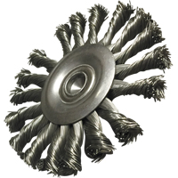 Brosses mont&eacute;es &agrave; fils nou&eacute;s circulaires, 3-1/2" dia., dia. Des fils 0,014", Tige 1/4" Helyx Safety & Industrial Supplies