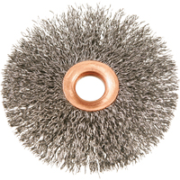 Brosses rotatives &agrave; fils cr&ecirc;p&eacute;s avec moyeu en cuivre 3", 3" dia., Fils 0,012", Arbre 1/2" Helyx Safety & Industrial Supplies