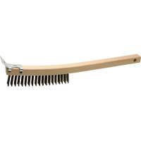 Brosse de nettoyage avec racloir, Acier, 3 x 19 rangs de fils, Longueur 13" Helyx Safety & Industrial Supplies