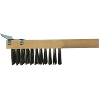 Brosse de nettoyage avec racloir, Acier inoxydable, 3 x 10 rangs de fils, Longueur 20" Helyx Safety & Industrial Supplies