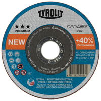 Meule &agrave; tronçonner Cerabond, 5" x 0,045", Arbre de 7/8", Type 1, C&eacute;ramique, 12250 Tr/min Helyx Safety & Industrial Supplies