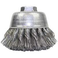 Brosse-boisseau &agrave; fil nou&eacute;, 3-1/2" dia. x 5/8"-11 arbre Helyx Safety & Industrial Supplies