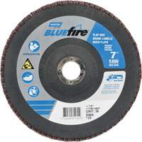 Disque &agrave; lamelle conique centr&eacute; BlueFire R884P/R884V/R860, 7" x 7/8", Type 29, Grain P36, Alumine de zirconium Helyx Safety & Industrial Supplies