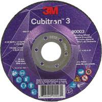 Cubitron 3 meule a moyeu d&eacute;port&eacute;, 4-1/2" x 1/4", Arbre 7/8", C&eacute;ramique, Type T27 Helyx Safety & Industrial Supplies