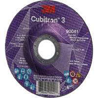 Meule &agrave; tronçonner Cubitron 3, 4-1/2" x 0,045", Arbre de 7/8", Type T27, C&eacute;ramique, 13 300 Tr/min Helyx Safety & Industrial Supplies