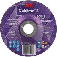Meule &agrave; tronçonner Cubitron 3, 5" x 0,09", Arbre de 7/8", Type T27, C&eacute;ramique, 12250 Tr/min Helyx Safety & Industrial Supplies