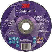 Meule a moyeu d&eacute;port&eacute; Cubitron 3, 6" x 1/4", Arbre 7/8", C&eacute;ramique, Type T27 Helyx Safety & Industrial Supplies
