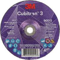 Cubitron 3 Cut and Grind Wheel, 4" x 5/32", 3/8" Arbor, Type 27, 36 Grit, Ceramic Helyx Safety & Industrial Supplies