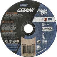 Meule &agrave; tronçonner pour coupe &agrave; angle droit RightCut Gemini, 6" x 0,045", Arbre de 7/8", Type 01/41, Oxyde d'aluminium, 10185 Tr/min Helyx Safety & Industrial Supplies