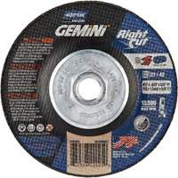 Meule &agrave; tronçonner pour coupe &agrave; angle droit RightCut Gemini, 4-1/2" x 0,045", Arbre de 5/8"-11, Type 27/42, Oxyde d'aluminium, 13580 Tr/min Helyx Safety & Industrial Supplies