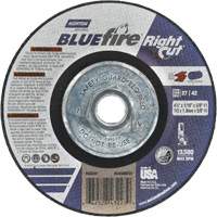 Meule &agrave; tronçonner pour coupe &agrave; angle droit RightCut BlueFire, 4-1/2" x 1/16", Arbre de 5/8"-11, Type 27/42, Oxyde d'aluminium, 13580 Tr/min Helyx Safety & Industrial Supplies