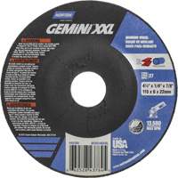 Meule XXL Gemini, 4-1/2" x 1/4", Arbre 7/8", Oxyde d'aluminium, Type 27 Helyx Safety & Industrial Supplies