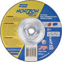 Meule &agrave; tronçonner &agrave; angle droit NorZon Plus SGZ, 7" x 1/8", Arbre de 5/8"-11, Type 27/42, C&eacute;ramique d'alumine, 8600 Tr/min Helyx Safety & Industrial Supplies
