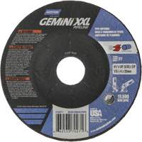 Disque combin&eacute; de meulage et tronçonnage Gemini XXL, 4-1/2" x 1/8", Arbre de 7/8", Type 27, Oxyde d'aluminium Helyx Safety & Industrial Supplies