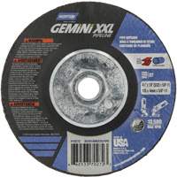 Disque combin&eacute; de meulage et tronçonnage Gemini XXL, 4-1/2" x 1/8", Arbre de 5/8"-11, Type 27, Oxyde d'aluminium Helyx Safety & Industrial Supplies