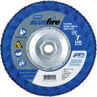 Disque &agrave; lamelles de densit&eacute; standard BlueFire, 7" x 5/8"-11, Type 27, Grain P36, Alumine de zirconium Helyx Safety & Industrial Supplies