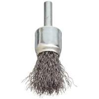 Brosse &agrave; fils cr&ecirc;p&eacute;s avec moyeu, 3/4", Fils 0,006", Tige 1/4" Helyx Safety & Industrial Supplies