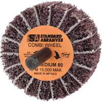 Standard Abrasives Buff and Blend Combi-Wheel 898001, 2" Dia. x 1" W, 1/4" Arbor, Aluminum Oxide Helyx Safety & Industrial Supplies