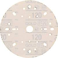 Hookit Gold Abrasive Disc, 6" Dia., 120 Grit, Aluminum Oxide, C-Weight Helyx Safety & Industrial Supplies