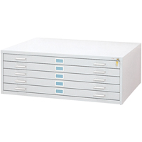 Steel Plan Files-5 Drawer, 5 Drawers, 53-3/8" W x 41-3/8" D x 16-1/2" H Helyx Safety & Industrial Supplies