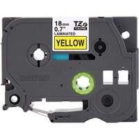 Cartouche de ruban pour syst&egrave;me d'&eacute;tiquetage P-touch, 18 mm x 8 m, Noir sur jaune Helyx Safety & Industrial Supplies