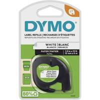 &eacute;tiquettes pour &eacute;tiqueteuse LetraTag Plus LT-100H, 12 mm x 13', Noir sur blanc Helyx Safety & Industrial Supplies