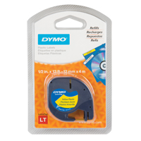 &eacute;tiquettes pour &eacute;tiqueteuse LetraTag Plus LT-100H, 12 mm x 13', Noir sur jaune Helyx Safety & Industrial Supplies
