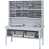 Mobilier E-Z Sort pour la salle du courrier- Tables de tri avec tablette-Dessus de table, 60" la x 28" p x 36" h, Stratifi&eacute; Helyx Safety & Industrial Supplies