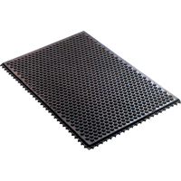 Syst&egrave;me de tapis anti-fatigue emboîtable en caoutchouc conducteur, Caoutchouc, 2' la c, 3' lo, 1/2" &eacute;paisseur, Noir Helyx Safety & Industrial Supplies