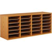 Casier &agrave; compartiments r&eacute;glable pour documentation, Stationnaire, 24 fentes, Bois, 39-1/4" la x 11-3/4" p x 16-1/4" h Helyx Safety & Industrial Supplies