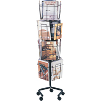 Pr&eacute;sentoirs pivotants pour documentation, Rotatif, 16 fentes, Fil m&eacute;tallique, 15" la x 15" p x 60" h Helyx Safety & Industrial Supplies