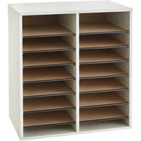 Casier &agrave; compartiments r&eacute;glable pour documentation, Stationnaire, 16 fentes, Bois, 19-1/2" la x 11-3/4" p x 21" h Helyx Safety & Industrial Supplies