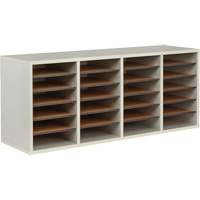 Casier &agrave; compartiments r&eacute;glable pour documentation, Stationnaire, 24 fentes, Bois, 39-1/4" la x 11-3/4" p x 16-1/4" h Helyx Safety & Industrial Supplies