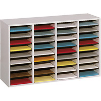 Casier &agrave; compartiments r&eacute;glable pour documentation, Stationnaire, 36 fentes, Bois, 39-1/4" la x 11-3/4" p x 24" h Helyx Safety & Industrial Supplies
