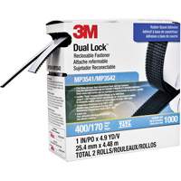 Dual Lock Reclosable Fastener, Self-Mating, 4.9 yds x 1", Adhesive, Black Helyx Safety & Industrial Supplies