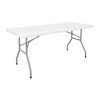 Folding Table, Rectangular, 72" L x 30" W, Polyethylene, White Helyx Safety & Industrial Supplies