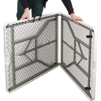 Table se pliant en deux, Rectangulaire, 72" l x 30" la, Poly&eacute;thyl&egrave;ne, Blanc Helyx Safety & Industrial Supplies