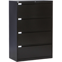 Classeur lat&eacute;ral, Acier, 4 tiroirs, 36" la x 18" p x 53-3/8" h, Noir Helyx Safety & Industrial Supplies