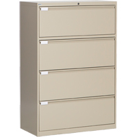 Classeur lat&eacute;ral, Acier, 4 tiroirs, 36" la x 18" p x 53-3/8" h, Beige Helyx Safety & Industrial Supplies