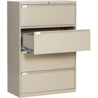 Classeur lat&eacute;ral, Acier, 4 tiroirs, 36" la x 18" p x 53-3/8" h, Beige Helyx Safety & Industrial Supplies