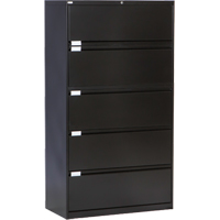 Classeur lat&eacute;ral, Acier, 5 tiroirs, 36" la x 18" p x 65-1/2" h, Noir Helyx Safety & Industrial Supplies