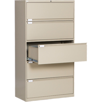 Classeur lat&eacute;ral, Acier, 5 tiroirs, 36" la x 18" p x 65-1/2" h, Beige Helyx Safety & Industrial Supplies