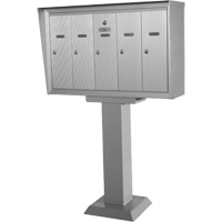 Single Deck Mailboxes, Pedestal -Mounted, 16" x 5-1/2", 3 Doors, Aluminum Helyx Safety & Industrial Supplies